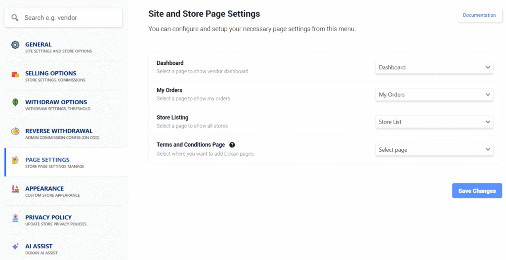 Dokan Store Pages
