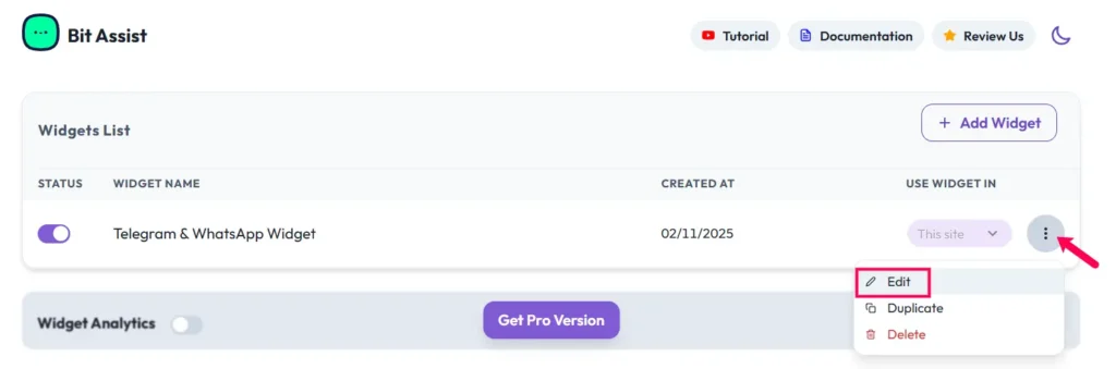 Edit The Chat Widget
