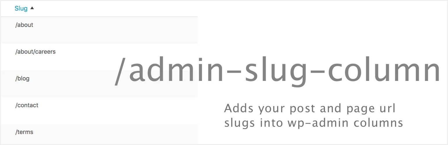 Admin Slug Column