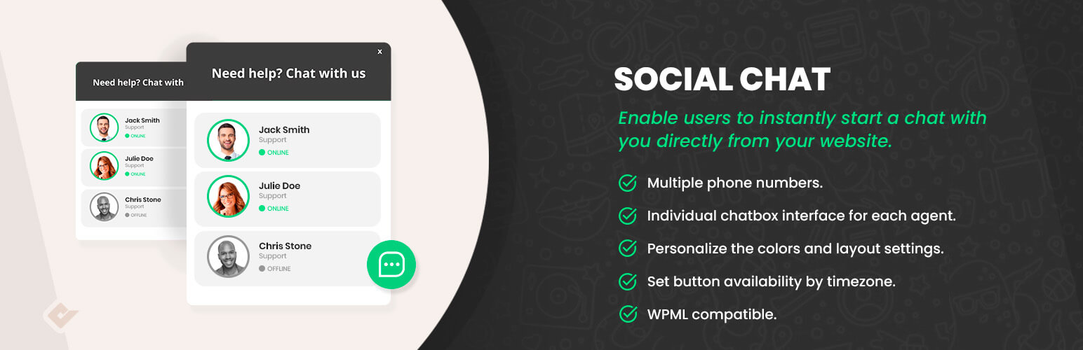 Social Chat WordPress plugin banner