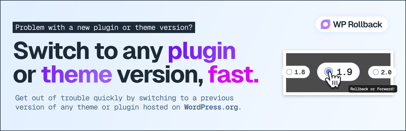 WP Rollback WordPress plugin banner