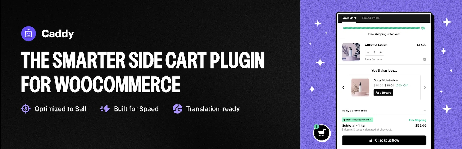 Caddy WooCommerce Side Cart and Free Shipping Bar