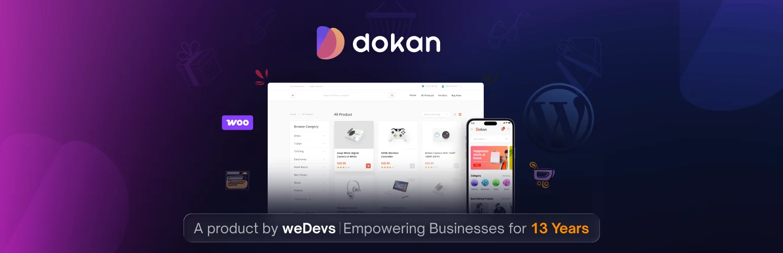 Dokan: AI Powered WooCommerce Multivendor Marketplace Solution – Build Your Own Amazon, eBay, Etsy