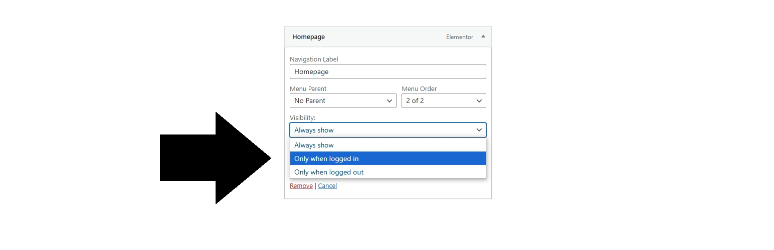 IF Menu Visibility