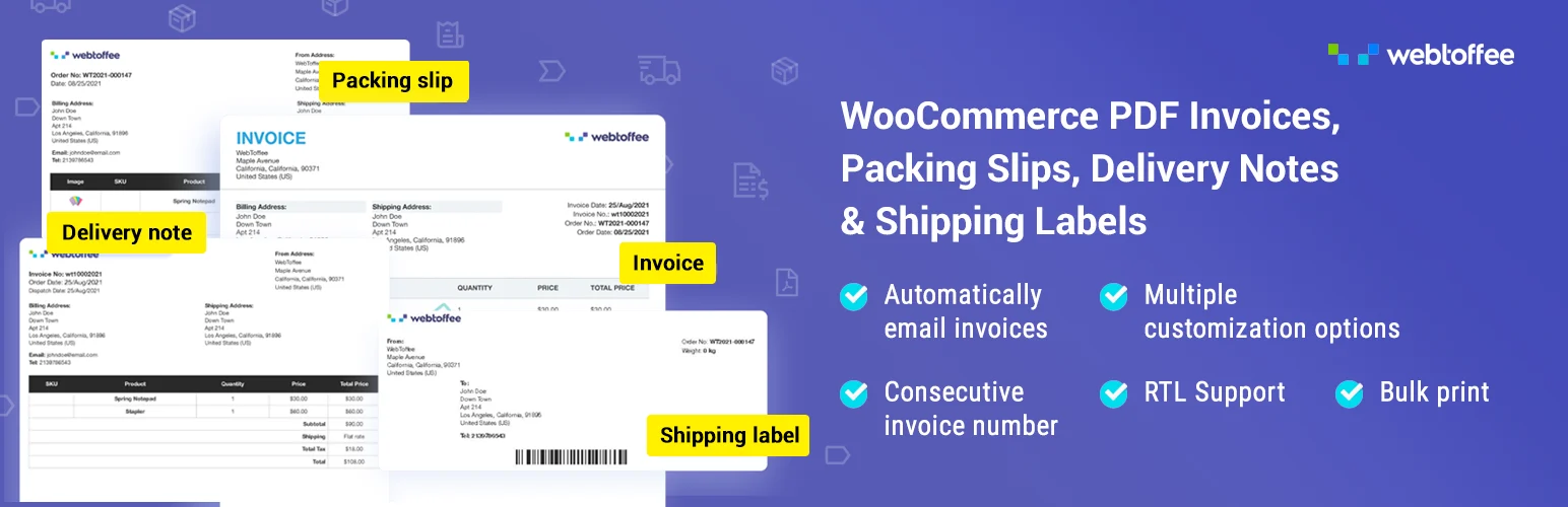 WebToffee WooCommerce PDF Invoices