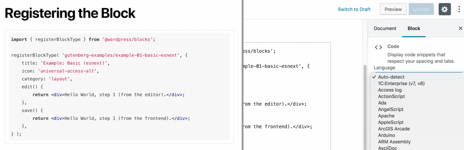 Syntax-highlighting Code Block