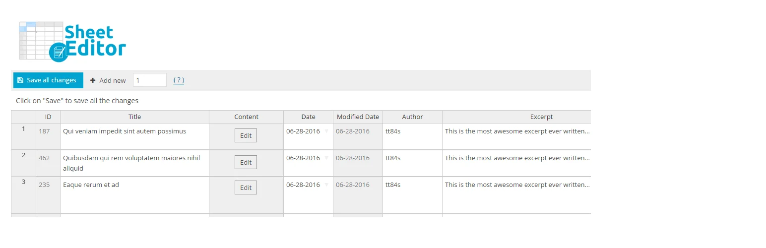 Bulk Edit Products for WooCommerce – WP Sheet Editor