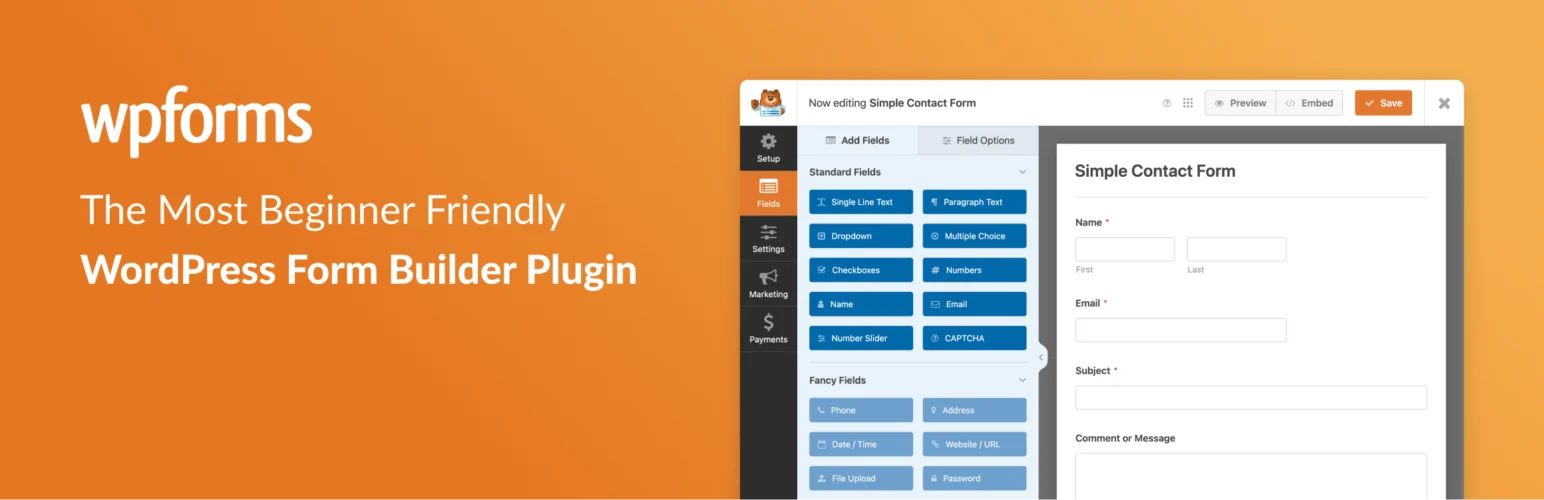 WPForms form builder plugin